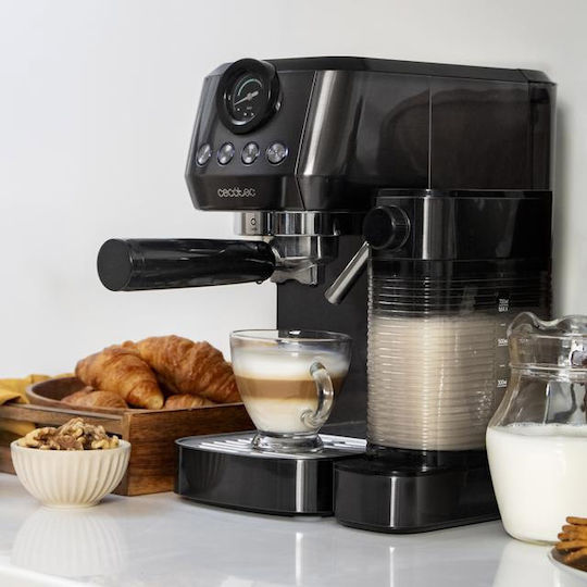 Cecotec Espresso 20 Steel Pro Espresso Coffee Machine 1350W Pressure 20bar for Cappuccino Silver 01985