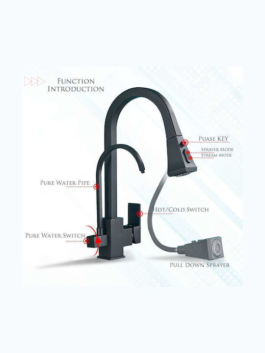 Poly Kitchen Faucet Counter Black