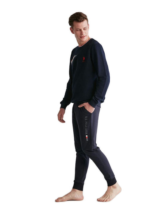 U.S. Polo Assn. Men's Winter Pajamas Set Blue