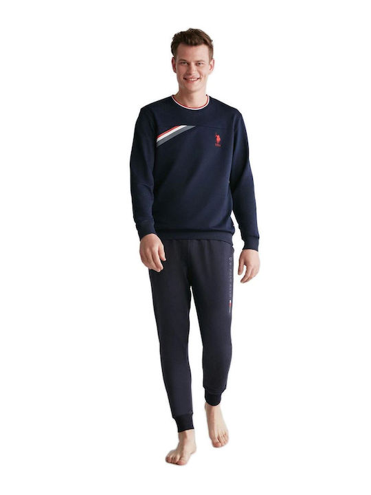 U.S. Polo Assn. Men's Winter Pajamas Set Blue