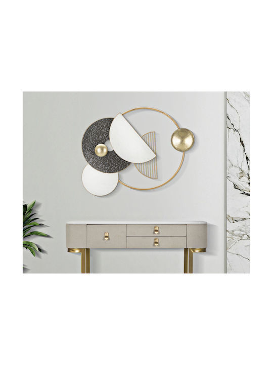 Mauro F Geometric Wall Decor Element Made of Metal 70.5x5.7x59.1cm
