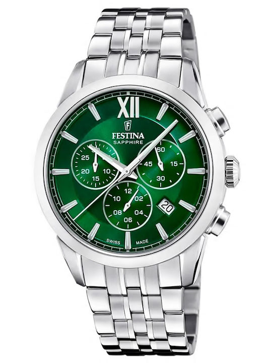Festina Chronograph Battery Watch with Silver Metal Bracelet F20040/3