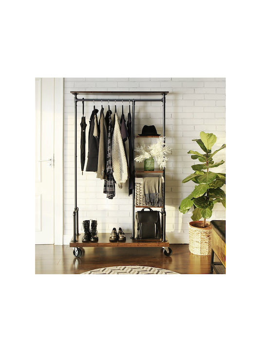 Vasagle Wheeled Floor Garment Rack made of Metal Blue 103.5x40x174.5cm