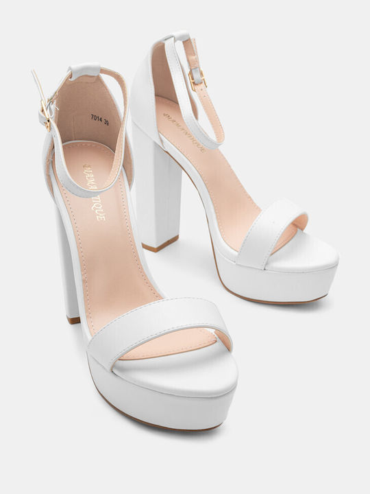 Luigi Platform Women's Sandals White