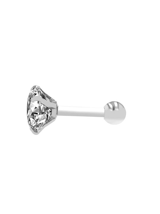 Akzent Elektrisches Gitarren Ohrringe aus Stahl 6 x 1.2mm Silbern