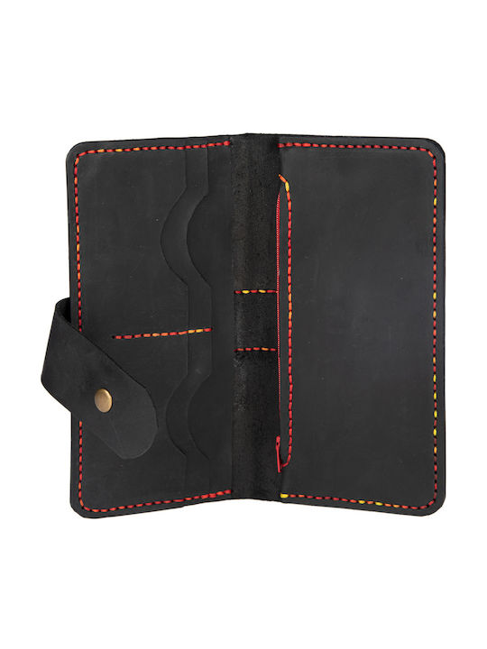 Large Leather Women's Wallet Cards Black
