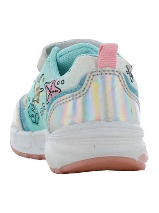 Ariel Παιδικά Sneakers Ανατομικά με Σκρατς & Φωτάκια Τιρκουάζ