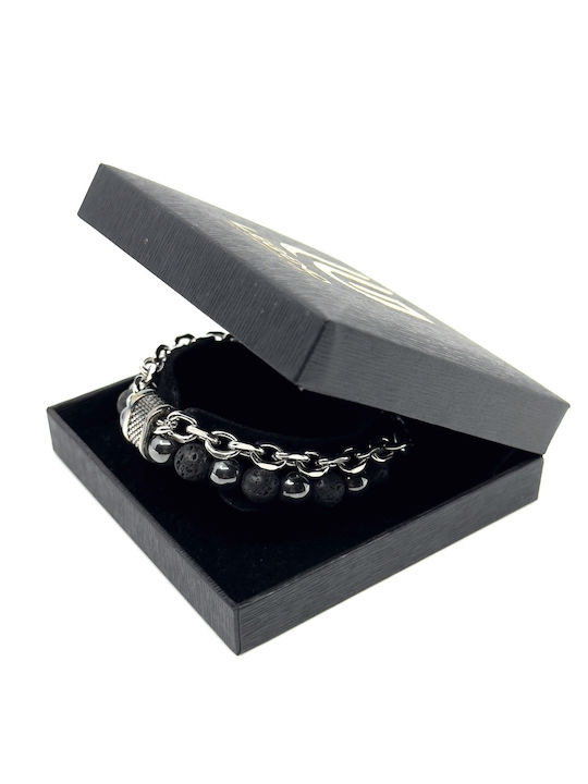 Legend Accessories Armband Kette mit Design mit Steinen aus Stahl