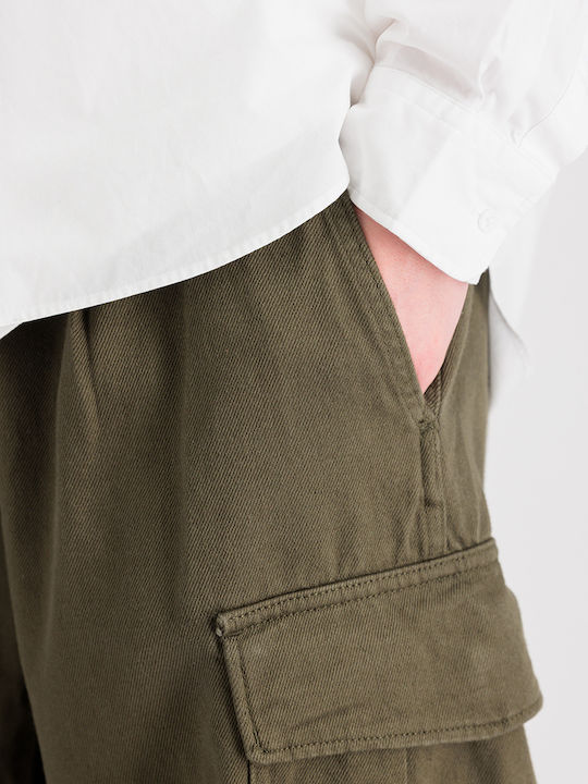 Men's Jeans Pants with Loose Baggy Fit Dark olive oil