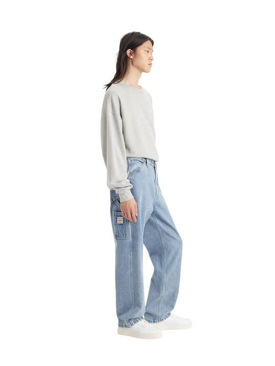 Stay Ανδρικό Παντελόνι Τζιν με Loose Straight Εφαρμογή Med Indigo
