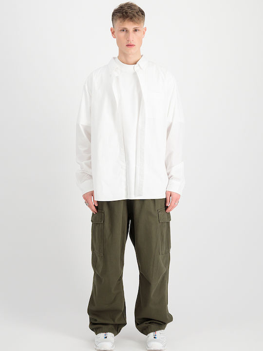 Men's Jeans Pants with Loose Baggy Fit Dark olive oil