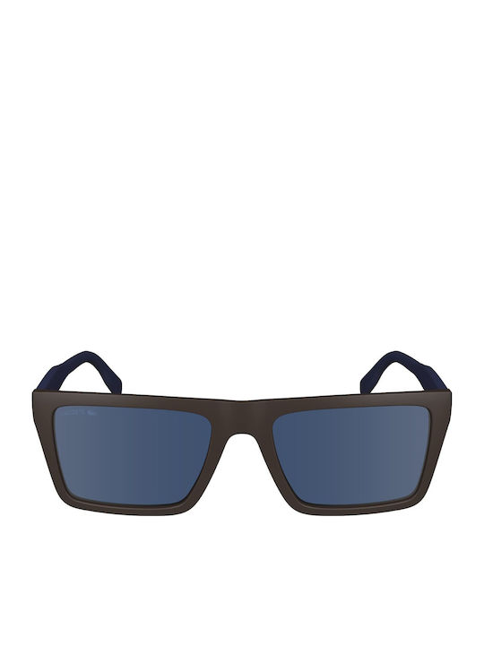 Lacoste Unisex Sunglasses with Brown Plastic Frame and Blue Lens L6009S-210