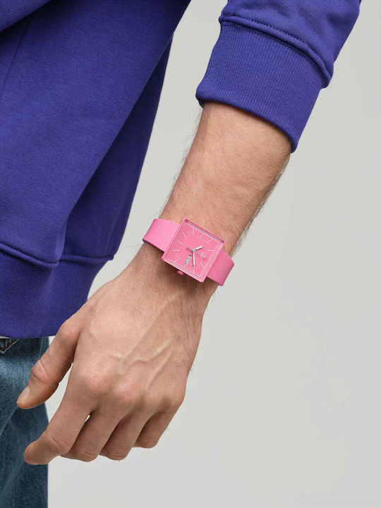 Swatch Swatch Damen Uhr mit Rosa Kautschukarmband