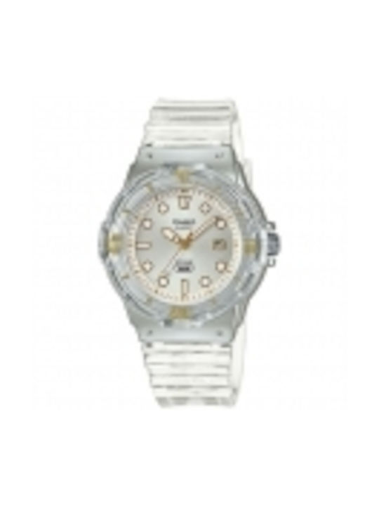 Casio Ladies Collection Uhr mit Weiß Kautschukarmband