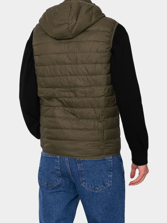 3Guys Men's Sleeveless Puffer Jacket Haki