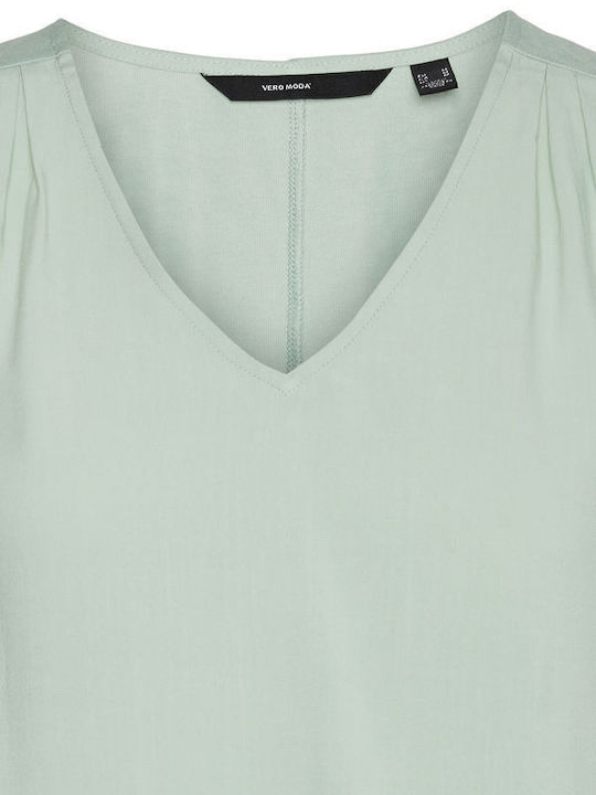 Vero Moda Bluza de Damă de Vară Fără mâneci Verde