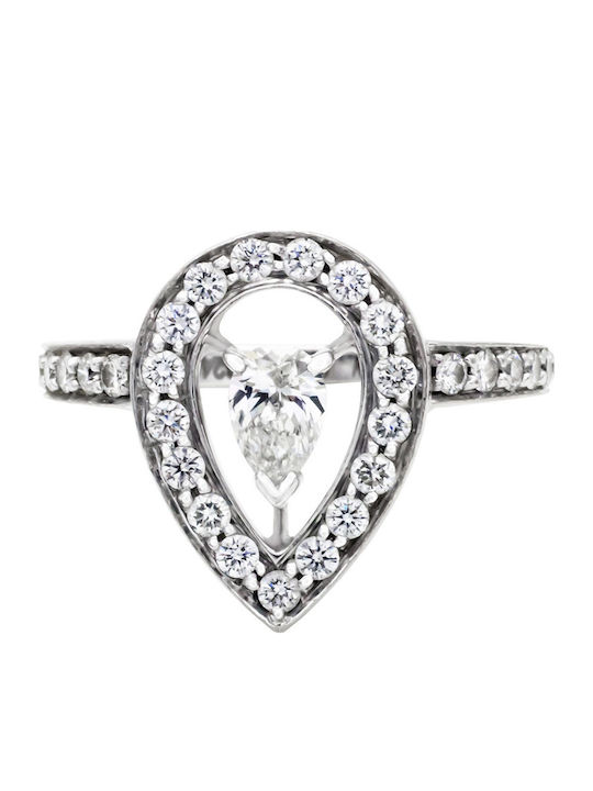 Savvas Design Set with Ring & Pendant from White Gold 18K
