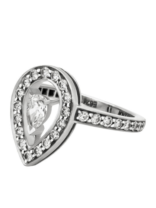 Savvas Design Set with Ring & Pendant from White Gold 18K