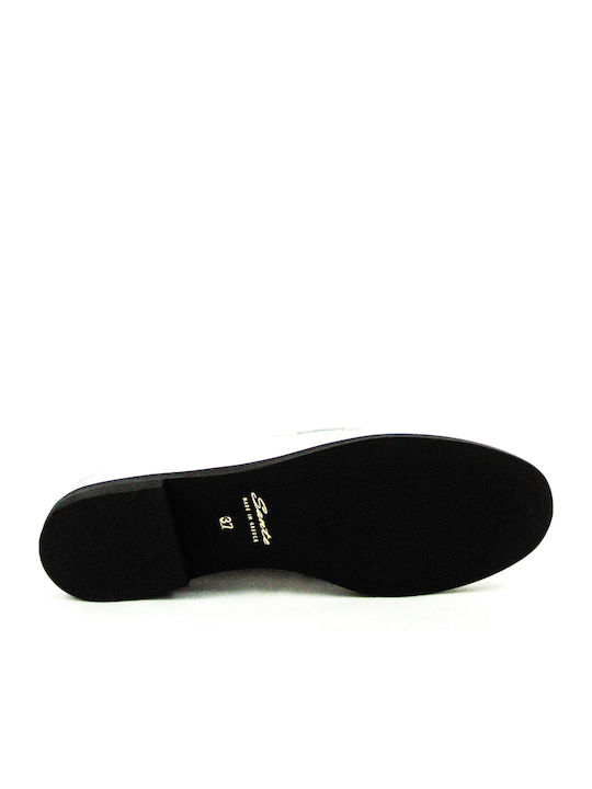 Leather Women's Moccasins in White Color