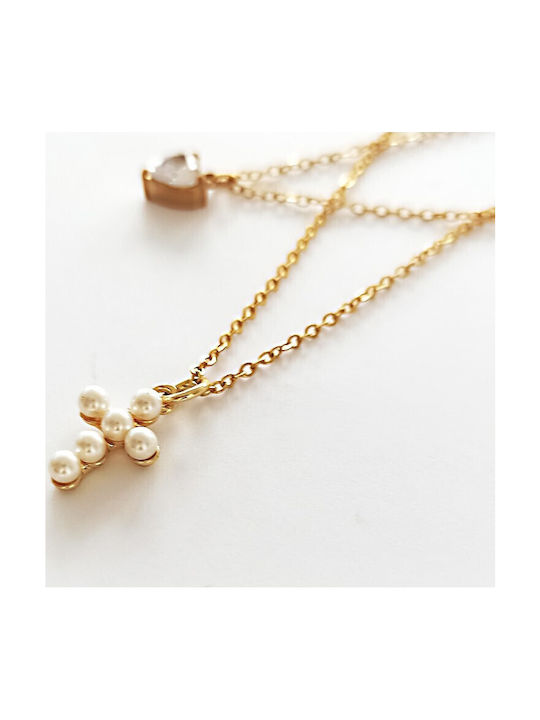 Zarra Collection Γυναικείος Επιχρυσωμένος Σταυρός χωρίς Αλυσίδα