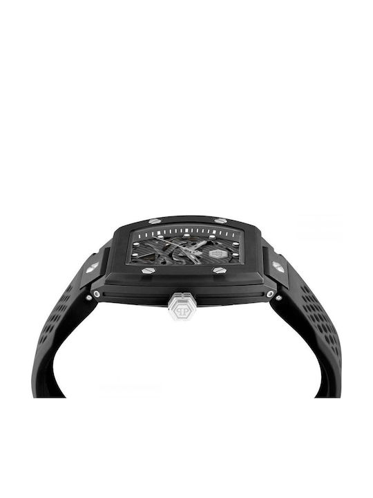 Philipp Plein Uhr Automatik mit Kautschukarmband Philipp Plein Uhr Automatik mit Kautschukarmband