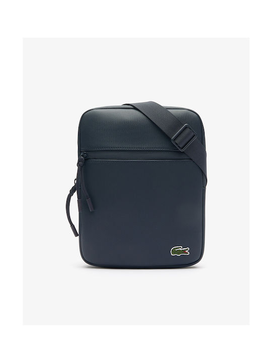 Lacoste Sling Bag with Zipper & Adjustable Strap Navy Blue 20x3x25.5cm