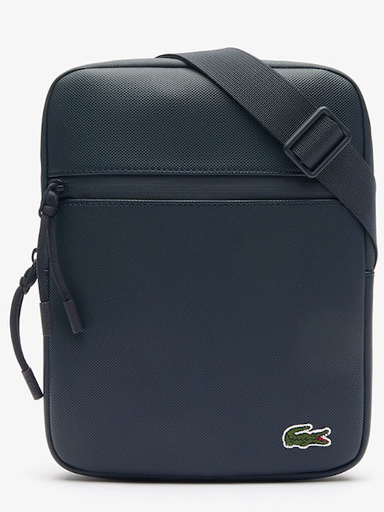 Lacoste Flat Ανδρική Τσάντα Ώμου / Χιαστί Navy Μπλε