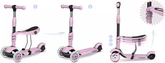 Ricokids Παιδικό Πατίνι Buggy Τρίτροχο με Κάθισμα Ροζ