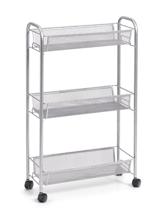 Zeller Raft De Bucătărie Metalic Cu 3 Locuri Gri 44x17x70.5cm
