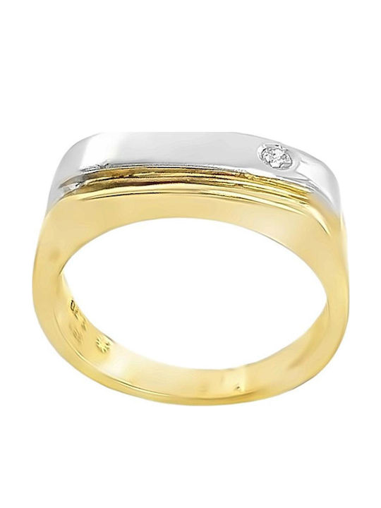 Inel din aur și aur alb de 18 karate cu diamant Rn09343