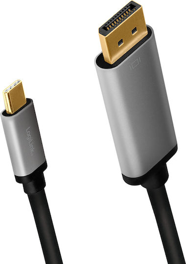 LogiLink USB 3.2 Видео Кабел USB-C Мъжки DisplayPort Златист 18м CUA0100