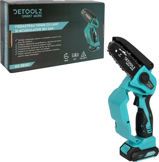 Detoolz Drujbă Pe baterii 18V cu Lamă 11cm