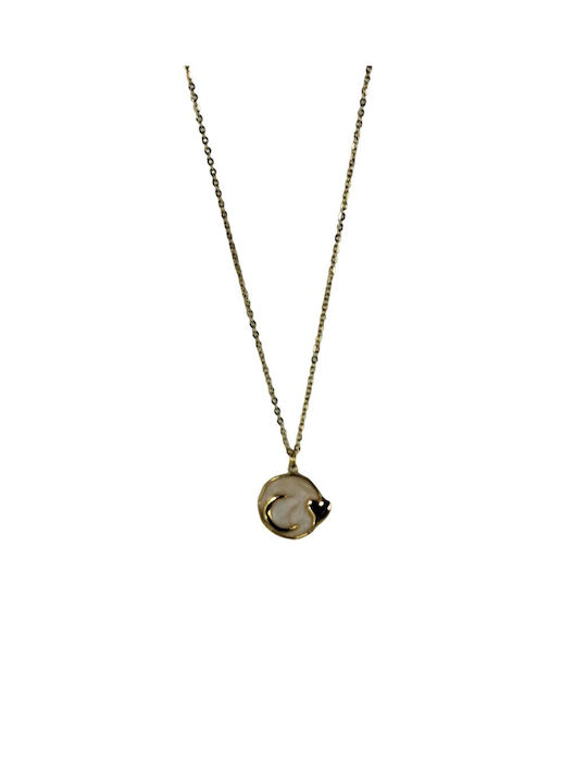 Roseo Necklace with design Heart from Gold Plated Steel