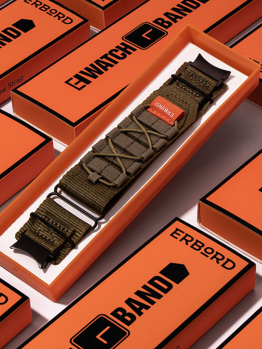 Erbord Armband Stoff Grün (Galaxy Watch4/5/6/7/FE/4 Classic/6 Classic/5 Pro)