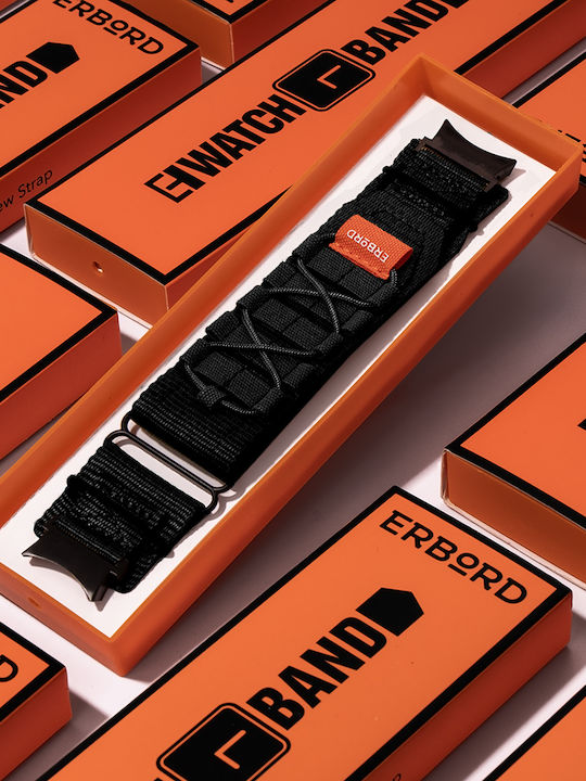 Erbord Λουράκι Υφασμάτινο Μαύρο (Galaxy Watch4/5/6/7/FE/4 Classic/6 Classic/5 Pro)