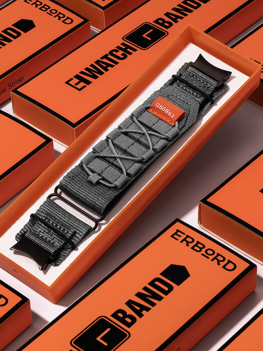 Erbord Armband Stoff Gray (Galaxy Watch4/5/6/7/FE/4 Classic/6 Classic/5 Pro)