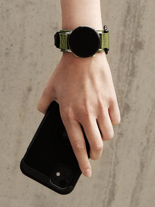 Erbord Armband Stoff Grün (Universal 20mm)