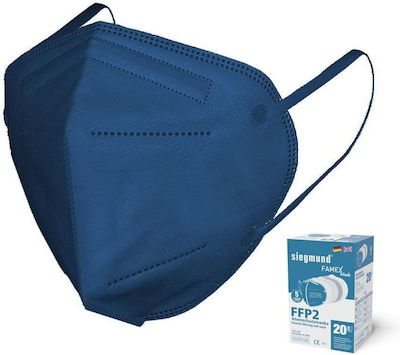 Famex Protective Mask FFP2 Navy Blue 40pcs