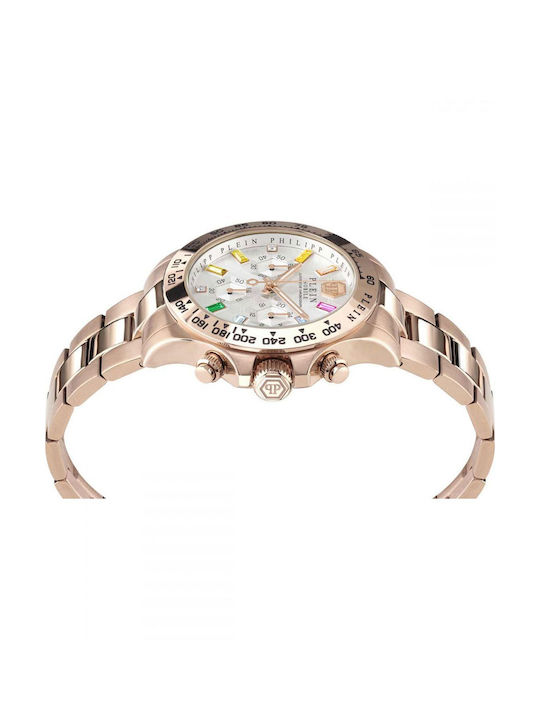 Philipp Plein Watch Chronograph with White Metal Bracelet