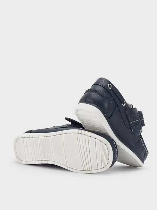 Boys Leather Moccasins Navy Blue