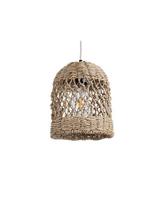 GloboStar Ecuador Deckenleuchte Beiges Boho Raster mit Lampenbirnensockel E27 20x25x25cm