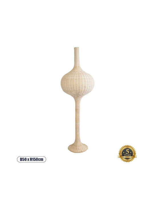 GloboStar Aladdin Stehleuchte H150xB50cm. mit Fassung für Lampe E27 Beige