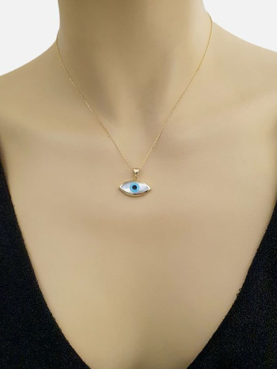 Gold Eye Necklace K14.k988