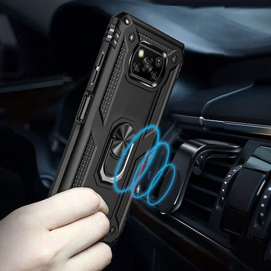 Erbord Umschlag Rückseite Metallisch Schwarz (Poco X3 NFC / X3 Pro)