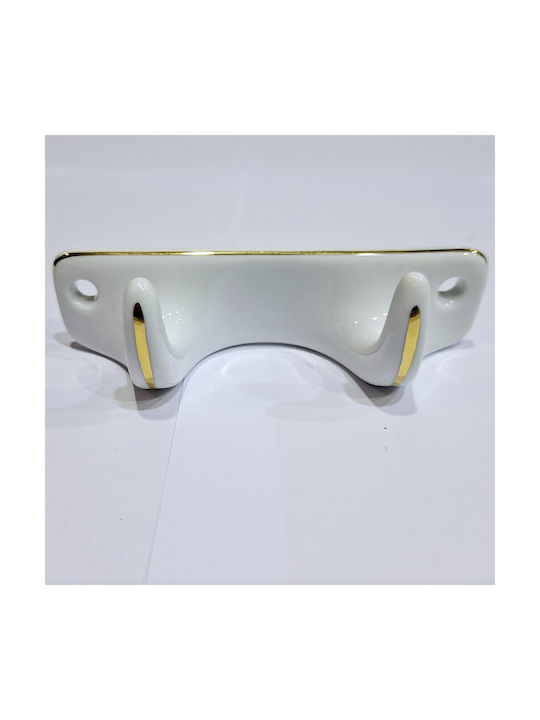 Wandhalterung Aus Polyresin 2 Haken Weiße 12x3.8x3cm