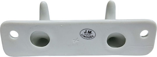 Polyresin Wall Hanger 2 Hooks White 12x3.8x3cm