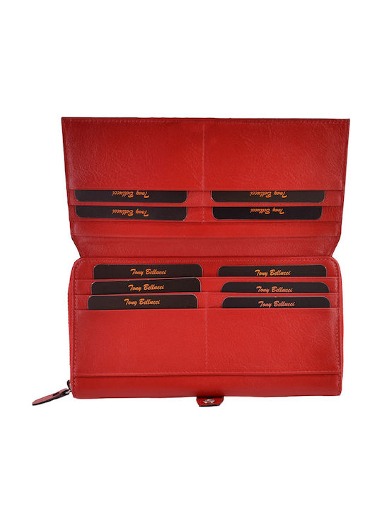 Large Leather Women's Wallet Classic Red