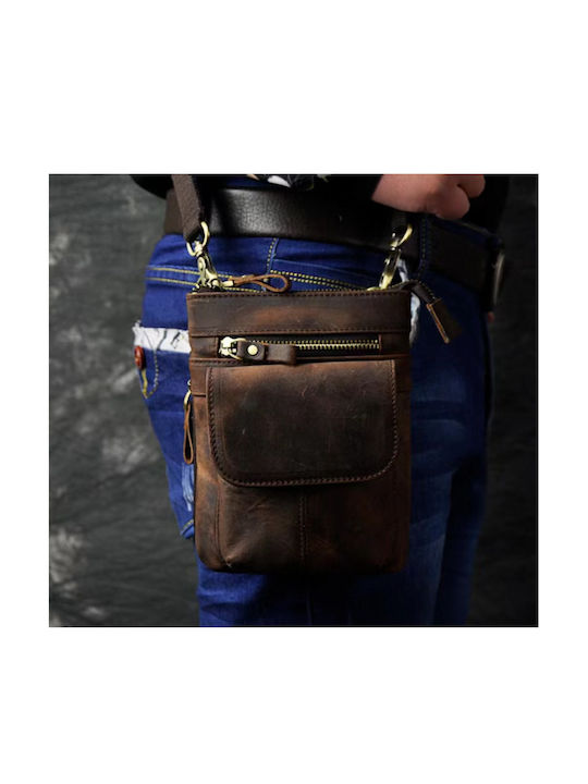 Leder Herrentasche Schulter / Crossbody Braun