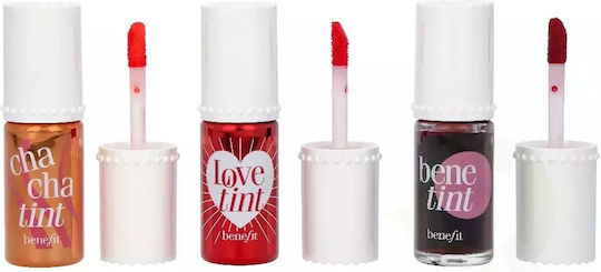 Benefit Lip Tints To Love Set3x6ml - 1x Chachatint Lip & Cheek Stain 6ml/1x Lovetint Lip & Cheek Stain 6ml/1x Benetint Lip & Cheek Stain 6ml - 1 Set X 18 Ml