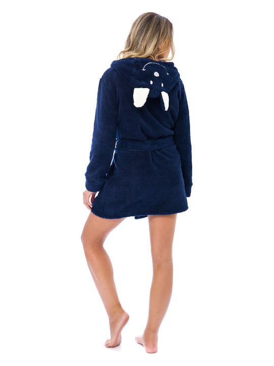 Women's Fleece Robe (6210) - Blue